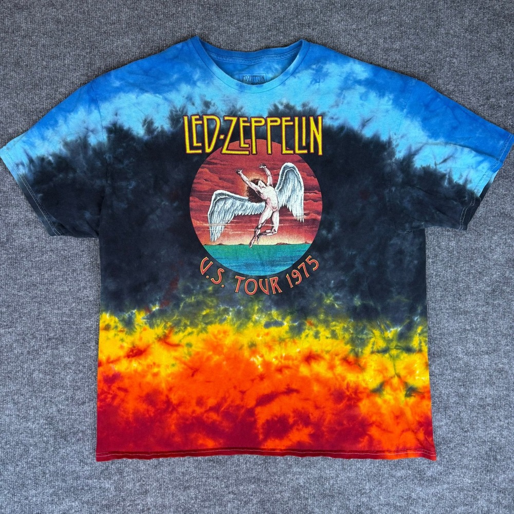 Led Zeppelin "US Tour 1975" Tie Dye T Shirt‎ Men's Streetwear Classic Tee Sz XXL - Picture 3 of 8
